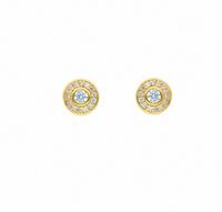 Adelia´s Paar Ohrhänger »585 Gold Ohrringe / Ohrstecker mit Zirkonia Ø 7,1 mm«, Goldschmuck für Damen