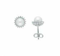 Adelia´s Paar Ohrhänger »925 Silber Ohrringe / Ohrstecker mit Zirkonia Ø 8,7 mm«, 925 Sterling Silber Silberschmuck für Damen