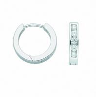 Adelia´s Paar Ohrhänger »925 Silber Ohrringe / Creolen mit Zirkonia Ø 14,1 mm«, 925 Sterling Silber Silberschmuck für Damen