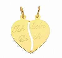 Adelia´s Anhänger Set »333 Gold Anhänger Partneranhänger«, 333 Gold Goldschmuck für Damen