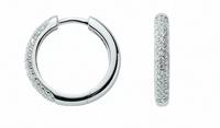 Adelia´s Paar Ohrhänger »925 Silber Ohrringe / Creolen mit Zirkonia Ø 18,1 mm«, 925 Sterling Silber Silberschmuck für Damen