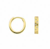 Adelia´s Paar Ohrhänger »585 Gold Ohrringe / Creolen mit Zirkonia Ø 12,8 mm«, Goldschmuck für Damen