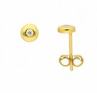 Adelia´s Paar Ohrhänger »333 Gold Ohrringe / Ohrstecker mit Zirkonia Ø 5 mm«, 333 Gold Goldschmuck für Damen