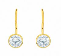 Adelia´s Paar Ohrhänger »333 Gold Boutons mit Zirkonia Ø 6,1 mm«, 333 Gold Goldschmuck für Damen