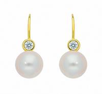 Adelia´s Paar Ohrhänger »333 Gold Boutons mit Zirkonia«, Goldschmuck für Damen