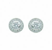 Adelia´s Paar Ohrhänger »925 Silber Ohrringe / Ohrstecker mit Zirkonia Ø 6,5 mm«, Silberschmuck für Damen