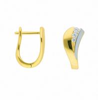 Adelia´s Paar Ohrhänger »585 Gold Ohrringe / Creolen mit Zirkonia«, Goldschmuck für Damen