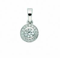 Adelia´s Kettenanhänger »925 Silber Anhänger mit Zirkonia Ø 7,4 mm«, Silberschmuck für Damen