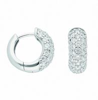 Adelia´s Paar Ohrhänger »925 Silber Ohrringe / Creolen mit Zirkonia Ø 16,1 mm«, 925 Sterling Silber Silberschmuck für Damen