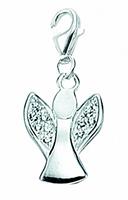 Adelia´s Charm-Einhänger »925 Silber Charms Anhänger Engel mit Zirkonia«, 925 Sterling Silber Silberschmuck für Damen
