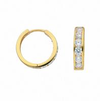 Adelia´s Paar Ohrhänger »585 Gold Ohrringe / Creolen mit Zirkonia Ø 15,7 mm«, Goldschmuck für Damen