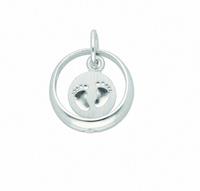 Adelia´s Kettenanhänger »925 Silber Anhänger Taufring mit Zirkonia Ø 11,1 mm«, Silberschmuck für Damen