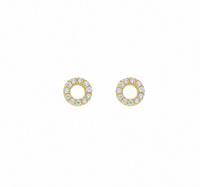 Adelia´s Paar Ohrhänger »333 Gold Ohrringe / Ohrstecker mit Zirkonia Ø 6,2 mm«, Goldschmuck für Damen