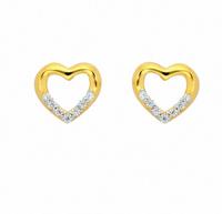 Adelia´s Paar Ohrhänger »333 Gold Ohrringe / Ohrstecker Herz mit Zirkonia«, Goldschmuck für Damen