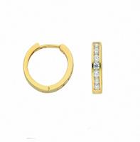 Adelia´s Paar Ohrhänger »333 Gold Ohrringe / Creolen mit Zirkonia Ø 13,6 mm«, 333 Gold Goldschmuck für Damen