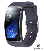 Strap-it Samsung Gear Fit 2 / Gear Fit 2 Pro siliconen bandje (grijsblauw)