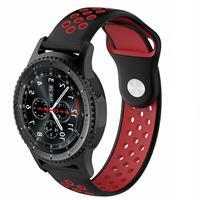 Strap-it Samsung Galaxy Watch sport band 45mm / 46mm (zwart/rood)