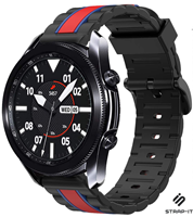 Strap-it Samsung Galaxy Watch 3 Special Edition band 45mm (zwart/rood)
