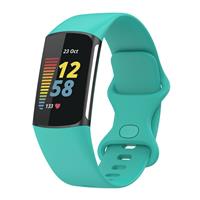 Strap-it Fitbit Charge 5 siliconen bandje (aqua)