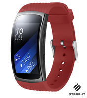 Strap-it Samsung Gear Fit 2 / Gear Fit 2 Pro siliconen bandje (donkerrood)