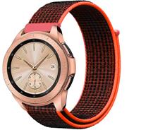 Strap-it Samsung Galaxy Watch 45mm / 46mm nylon band (zwart/oranje)