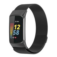Strap-it Fitbit Charge 5 Milanese band (zwart)