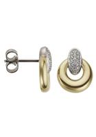 Jobo Paar Ohrstecker »Ohrringe mit 32 Diamanten«, 585 Gold bicolor