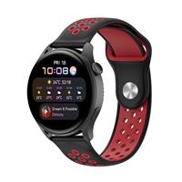 Strap-it Huawei Watch 3 / 3 Pro sport band (zwart/rood)