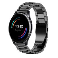 Strap-it OnePlus Watch stalen band (zwart)