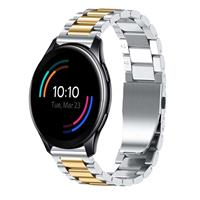 Strap-it OnePlus Watch stalen band (zilver/goud)