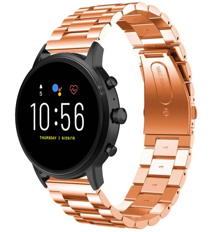 Fossil Gen 5 stalen band (rosé goud)