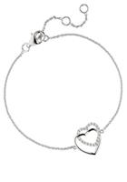 Jobo Silberarmband »Armband Herzen«, 925 Silber mit Zirkonia 18 cm