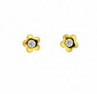 Adelia´s Paar Ohrhänger »585 Gold Ohrringe / Ohrstecker Blüte mit Zirkonia«, Goldschmuck für Damen