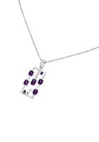 Jobo Kette mit Anhänger »7 Amethyst-Cabochons und 7 Zirkonia«, 925 Silber 45 cm