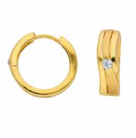 Adelia´s Paar Ohrhänger »333 Gold Ohrringe / Creolen mit Zirkonia«, 333 Gold Goldschmuck für Damen