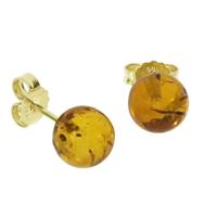 OSTSEE-SCHMUCK Paar Ohrstecker »- Kugel 8 mm - Gold 585/000 - Bernstein« (2-tlg)