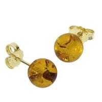 OSTSEE-SCHMUCK Paar Ohrstecker »- Kugel 8 mm - Gold 333/000 - Bernstein« (2-tlg)