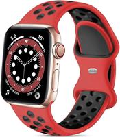 Strap-it Apple Watch sport bandje (rood/zwart)