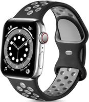 Strap-it Apple Watch sport bandje (zwart/grijs)