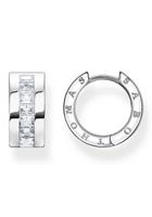 Thomas Sabo Paar Creolen »weiße Steine Pavé, CR670-414-14, CR670-051-14«, mit Zirkonia (synth)