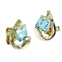 OSTSEE-SCHMUCK Paar Ohrstecker »- Mina - Gold 333/000 - Blautopas« (2-tlg)