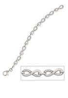 Jobo Silberarmband »Armband«, 925 Silber rhodiniert mit Zirkonia 19 cm