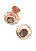 Jobo Paar Ohrstecker »Ohrringe mit Rauchquarz und mit 8 Diamanten«, 585 Roségold