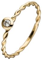 Jobo Diamantring, 585 Gold mit Diamant 0,05 ct.