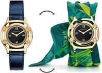 Versace Schweizer Uhr Medusa Frame, VEVF00820, (Set, 2 tlg., Uhr mit Lederband und Seidentuch)