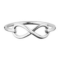Caï Fingerring 925/- Sterling Silber rhodiniert Infinity, Ring