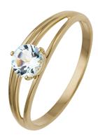 Jobo Fingerring, 585 Gold mit Blautopas