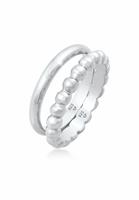 Elli Dames Band Ring Duo Basic Ball Trend in 925 Sterling Zilver Zilver