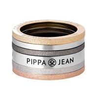 Pippa & Jean Silberring silber/gelbgold/roségold/schwarz, aus Edelstahl