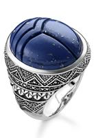 Thomas Sabo Silberring TR2205-534-1-48, 50, 52, 54, 56, 58, 60, 62, 64, 66, 68, blauer Skarabäus, mit imit. Lapislazuli und Zirkonia